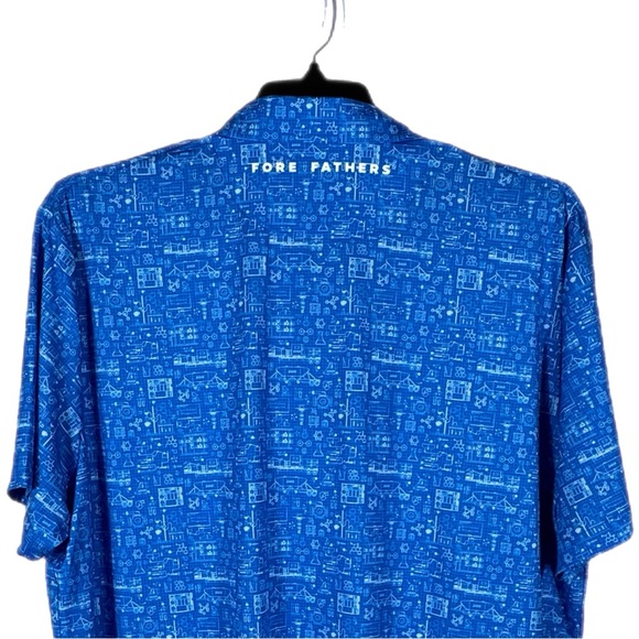 Fore Fathers Performance Polo XXL Blue Soft Breathable Fabric Chemical Print - Picture 9 of 12